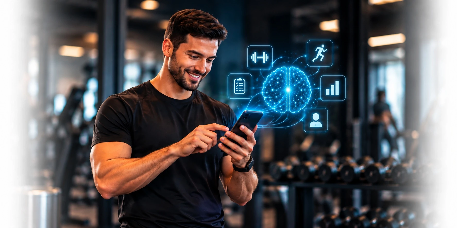 Professor utilizando inteligência artificial na prescrição de treinos